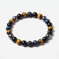 Natural Stone Beaded Bracelet, Tiger Eye Onyx Hematite, Unisex 1