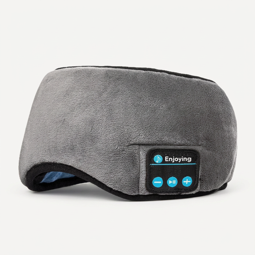 Bluetooth Sleep Mask Headphones, Soft Plush Blackout Eye Mask 2