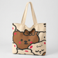 Cartoon Bear Canvas Tote, Heavy Cotton Shoulder Bag, Campus and Everyday Carry 2