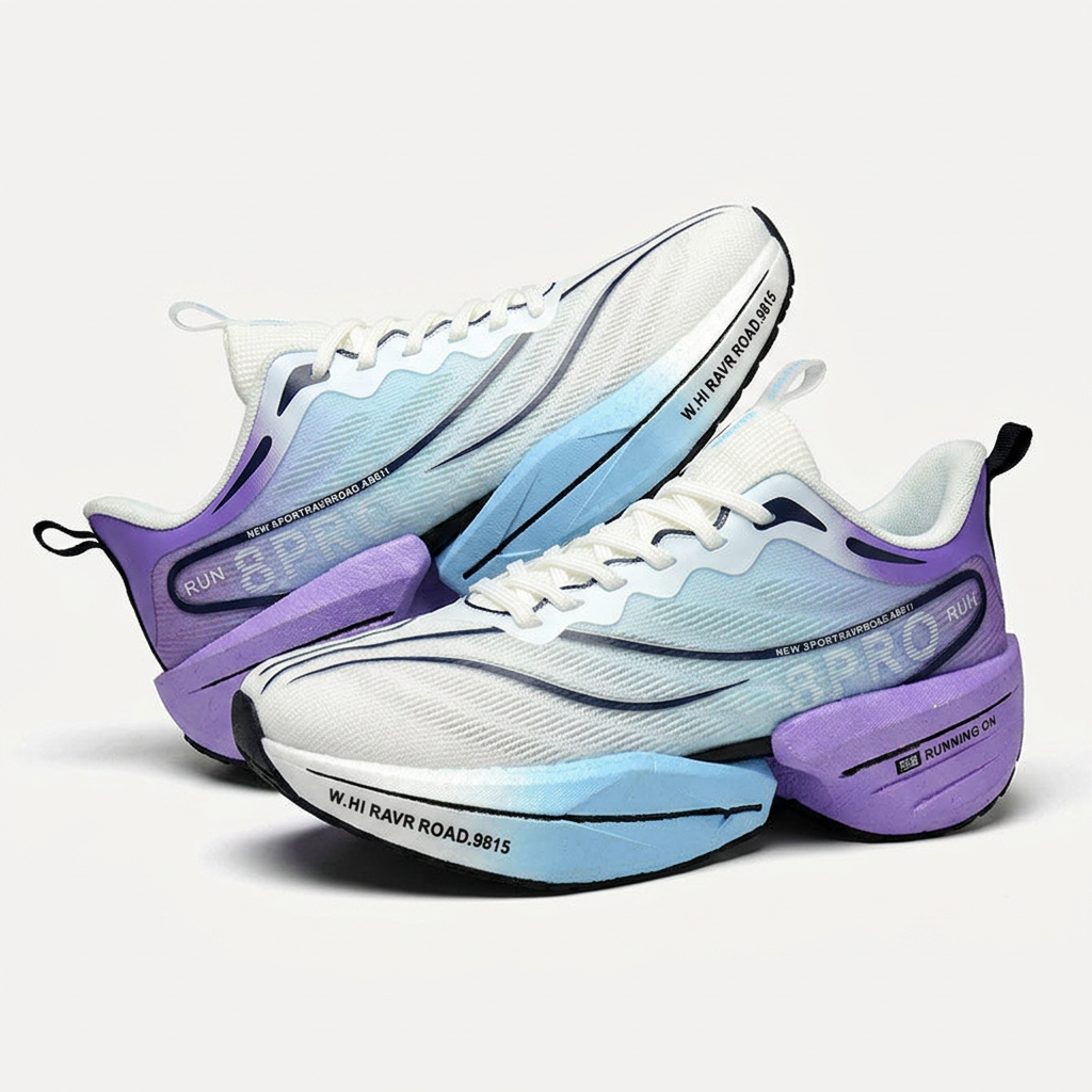 Running Shoes, Knit Athletic Sneakers with Curved Rebound Midsole 2