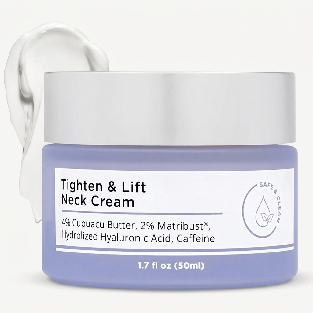 Tighten and Lift neck cream jar shown from a front product angle