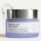 Tighten and Lift neck cream jar product layout on a clean background