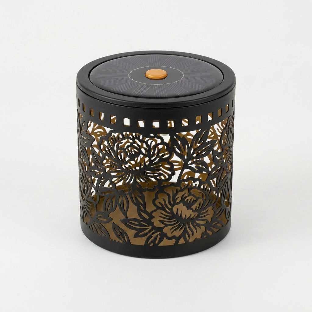 Solar Garden Projection Light, Floral Iron Lantern, IP65 Waterproof 4