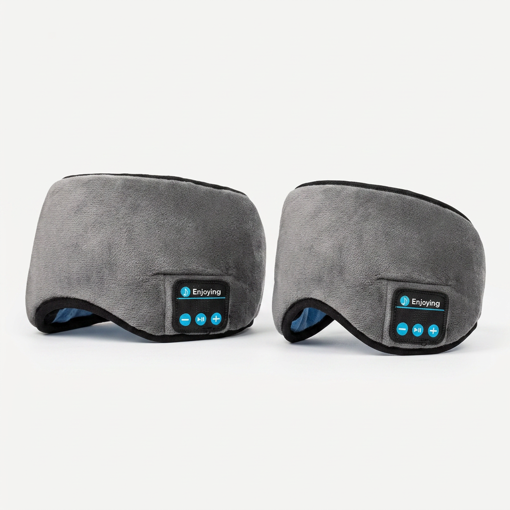 Bluetooth Sleep Mask Headphones, Soft Plush Blackout Eye Mask 4