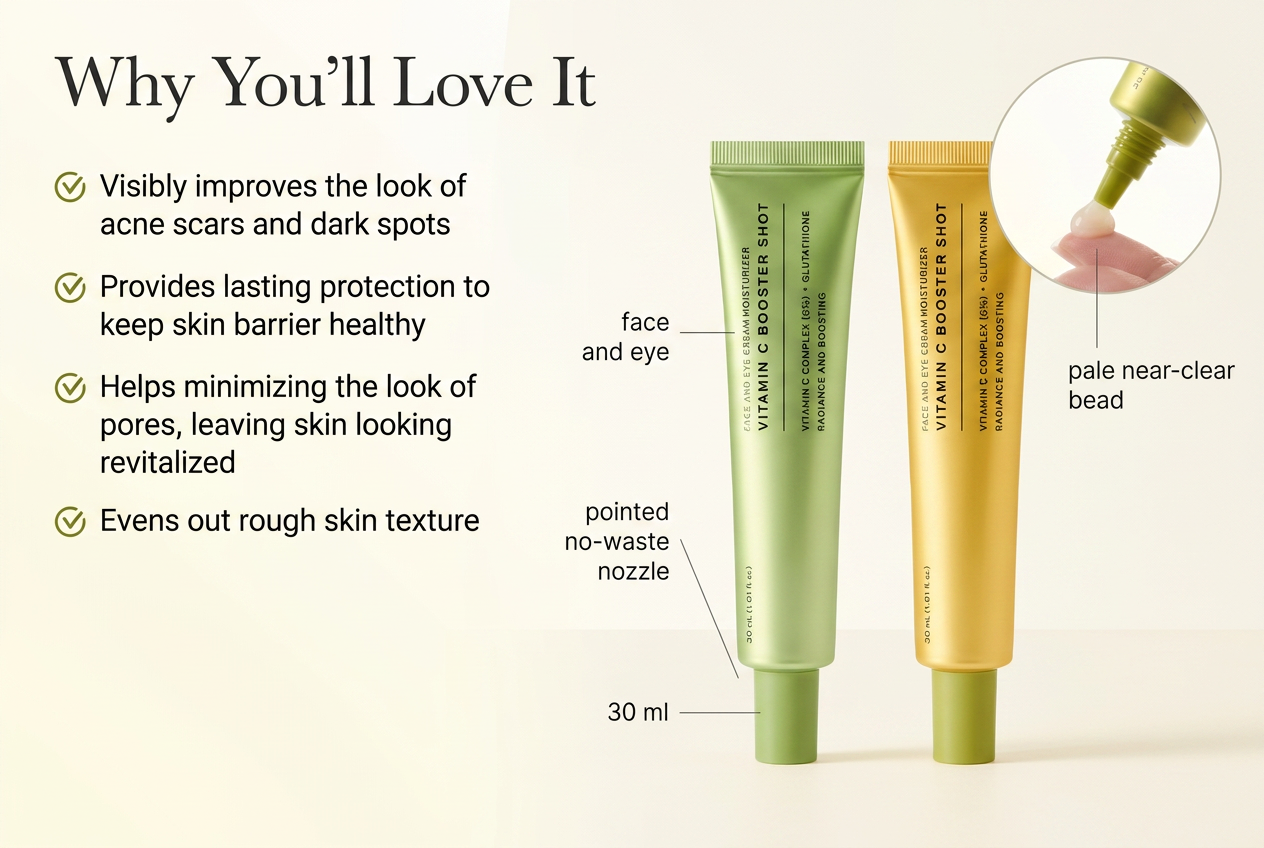 Vitamin C Brightening Face Serum, 5% Vitamin C Glutathione, 30ml Tube - image modular feature breakdown