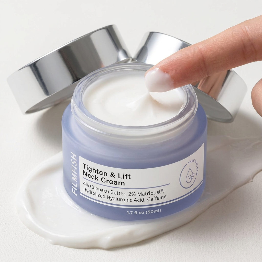 Neck Wrinkle Moisturizing Cream, Hyaluronic Acid, Tighten and Lift - image functional close up detail