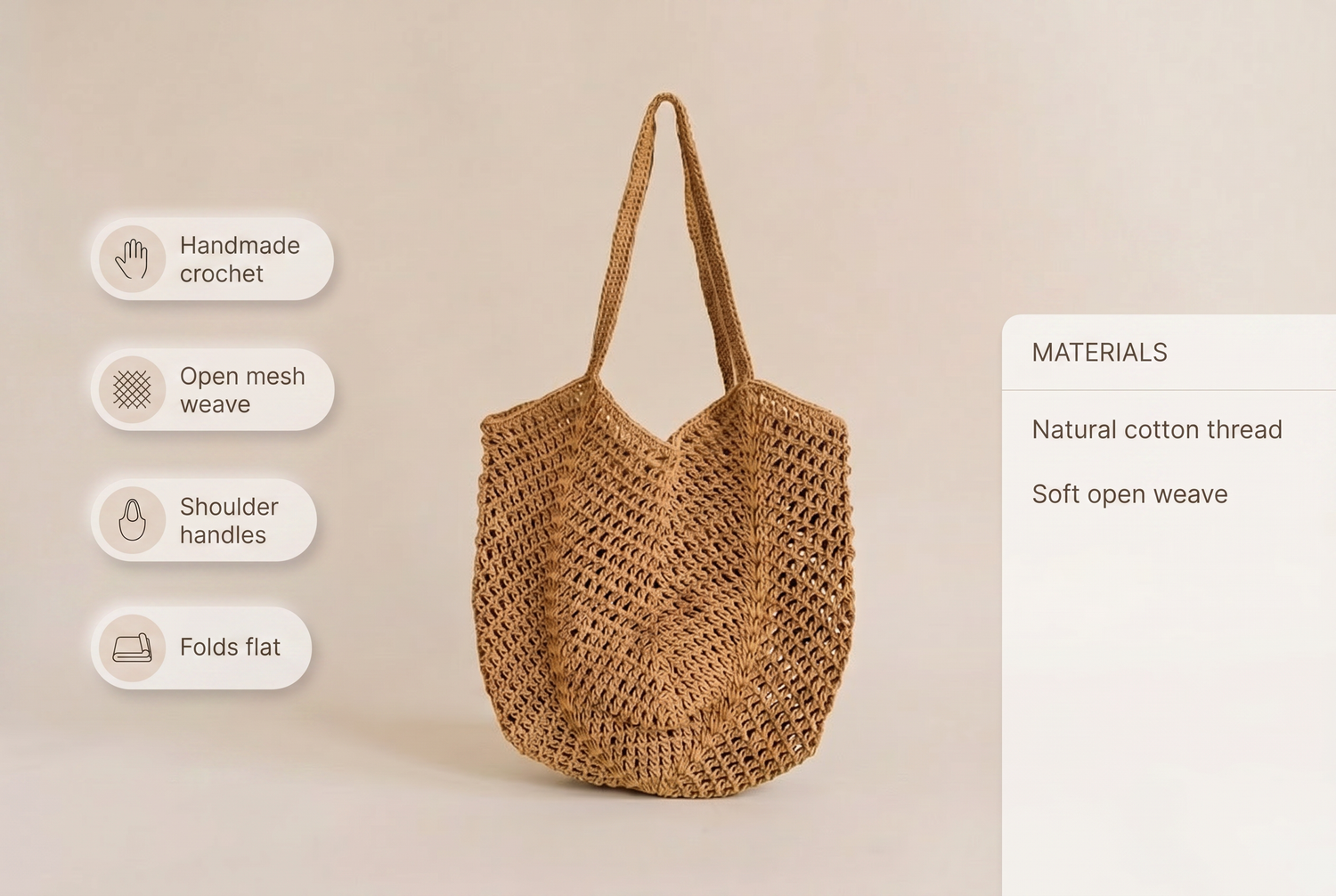 cotton-thread-handmade-crochet-tote-bag-everyday-bag-for-busy-day-simple-errand-daily material benefits infographic