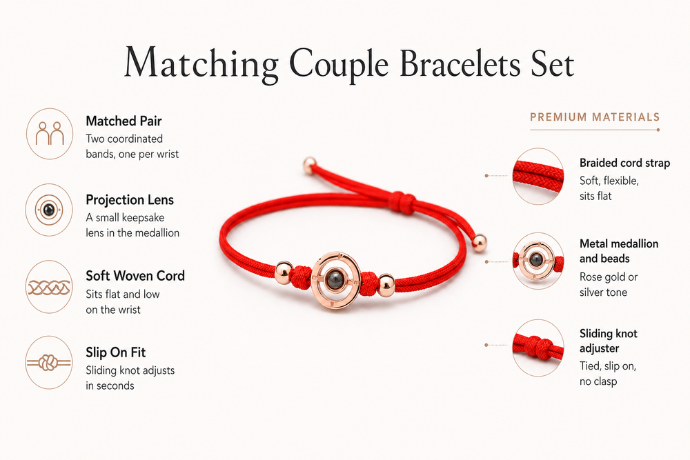 Matched bands on two wrists