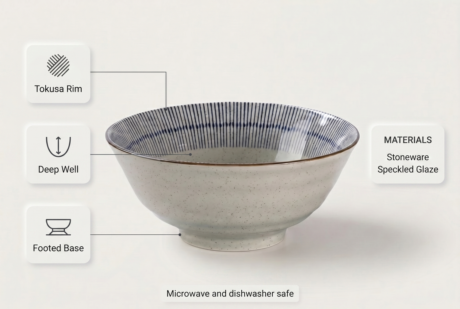 japanese-style-ceramic-noodle-bowl material benefits infographic