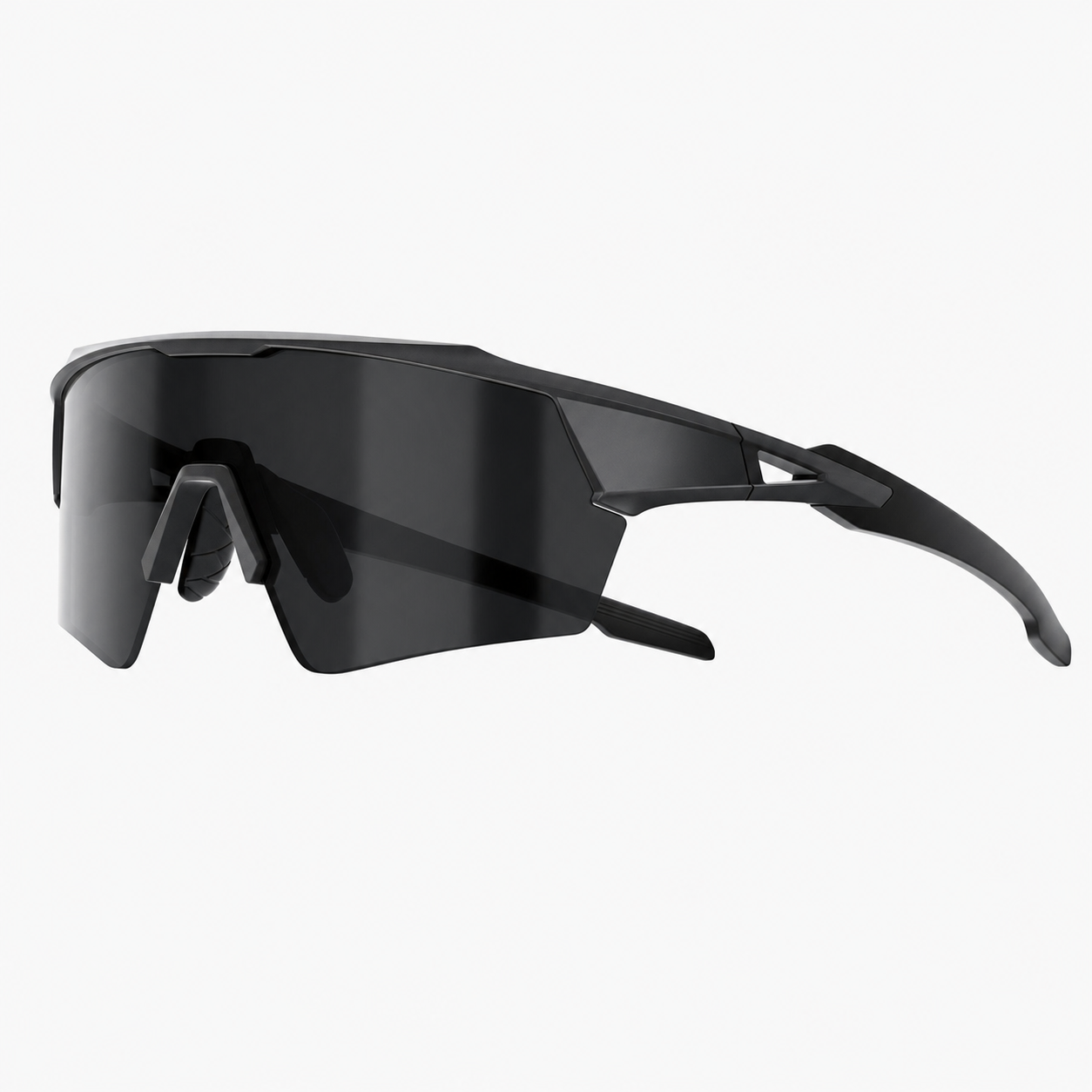 Black sports sunglasses with polarized lens
