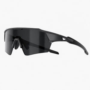 Black sports sunglasses with polarized lens
