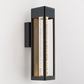 Front view of the anthracite LED wall sconce with seeded acrylic crystal column