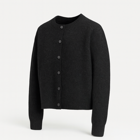 Cropped Button Knit Cardigan