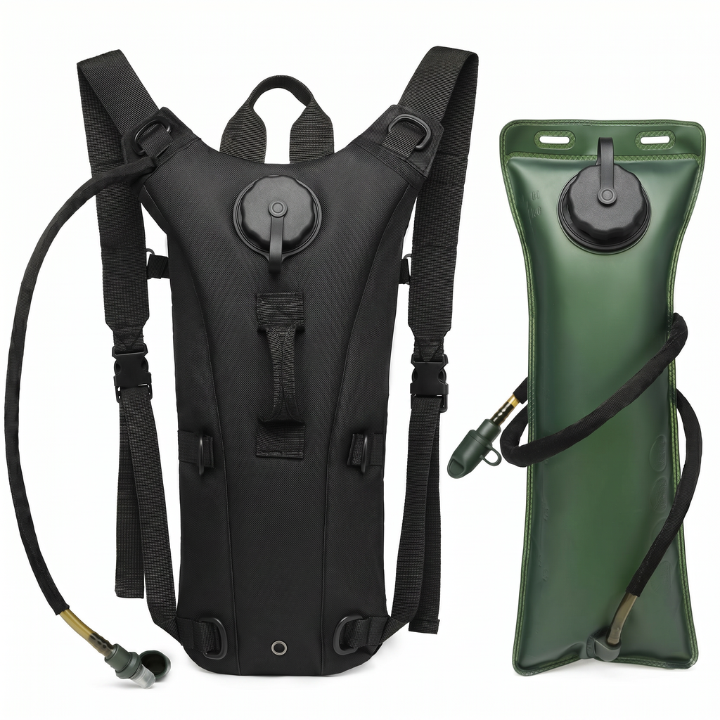 Front view of the tactical pack with MOLLE webbing across the panel
