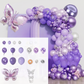 Mixed size pastel balloons with butterfly accents