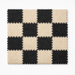 Side view of a modular rug tile showing the plush pile height