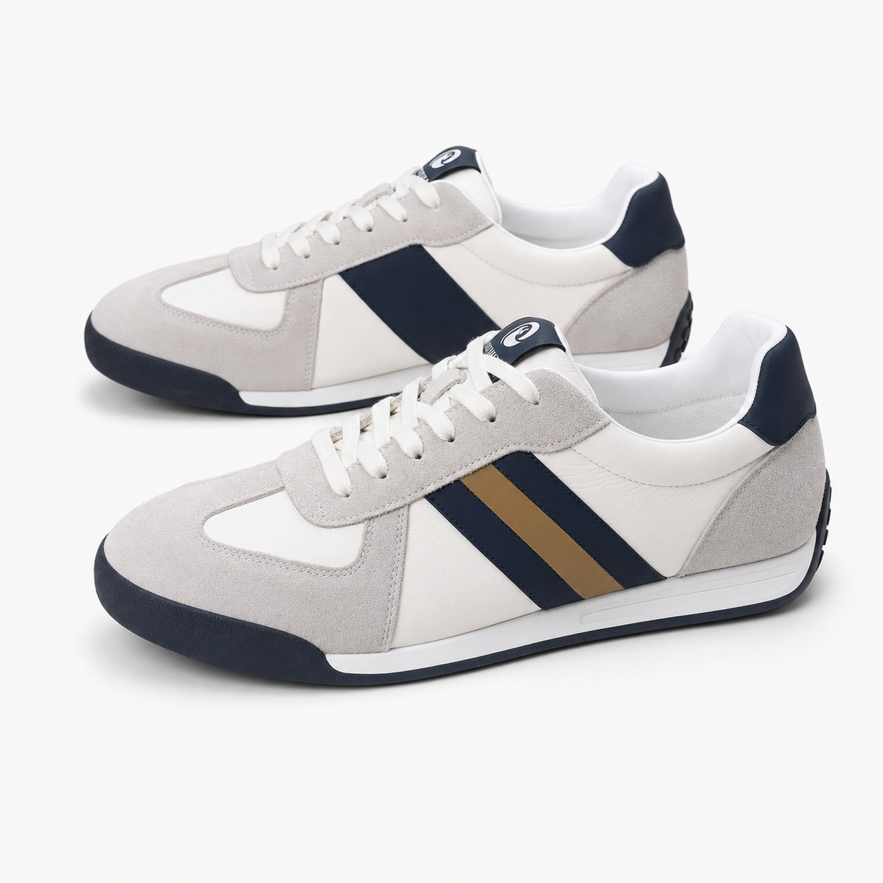 Close-up detail of the lace-up upper on the casual sneaker