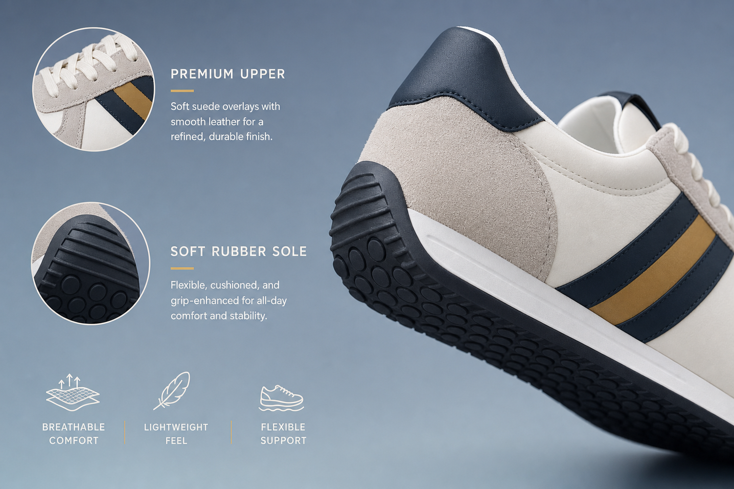 men s breathable casual shoes with soft rubber sole for comfortable daily wear casual outfits and easy everyday styling 7