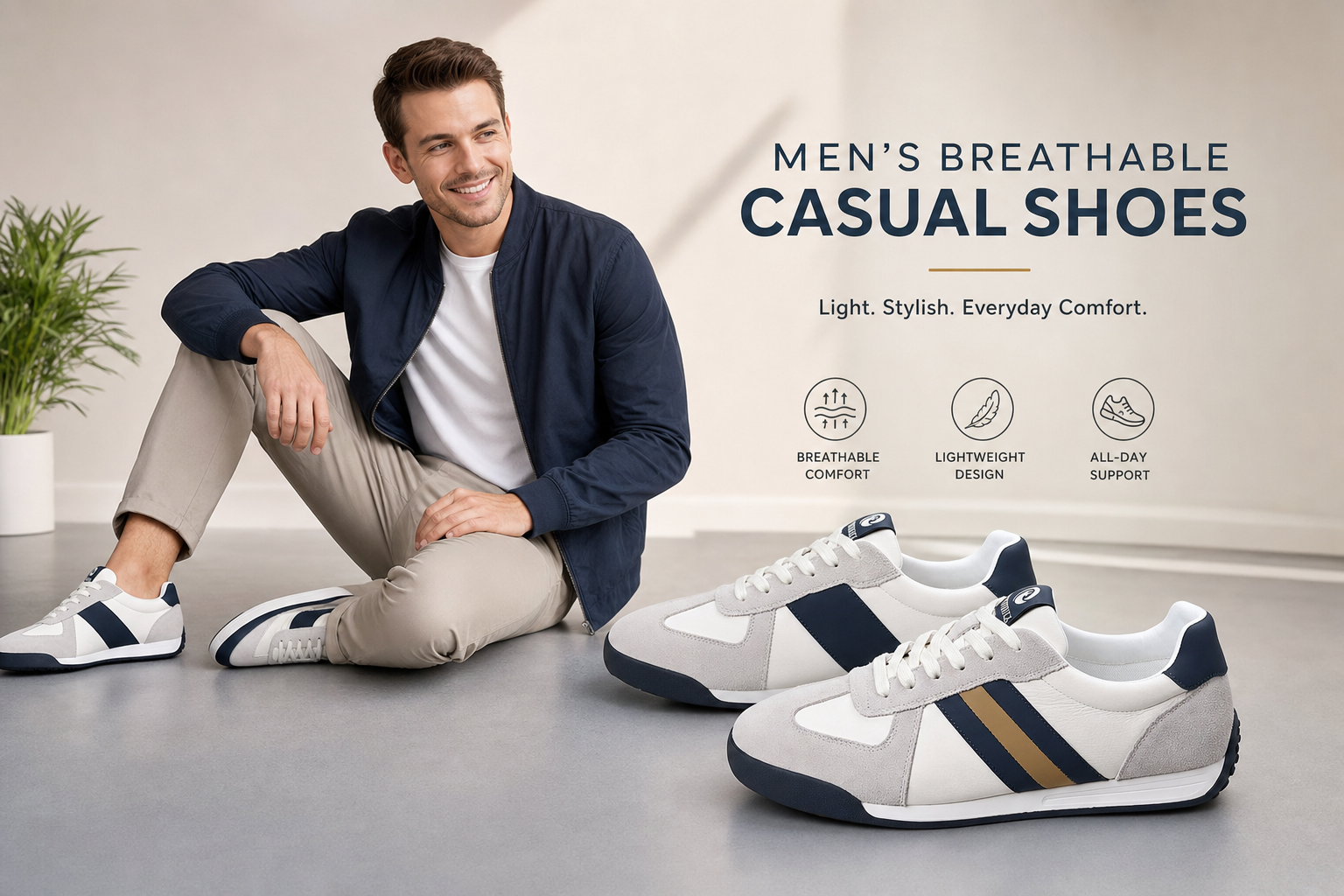 men s breathable casual shoes with soft rubber sole for comfortable daily wear casual outfits and easy everyday styling 9