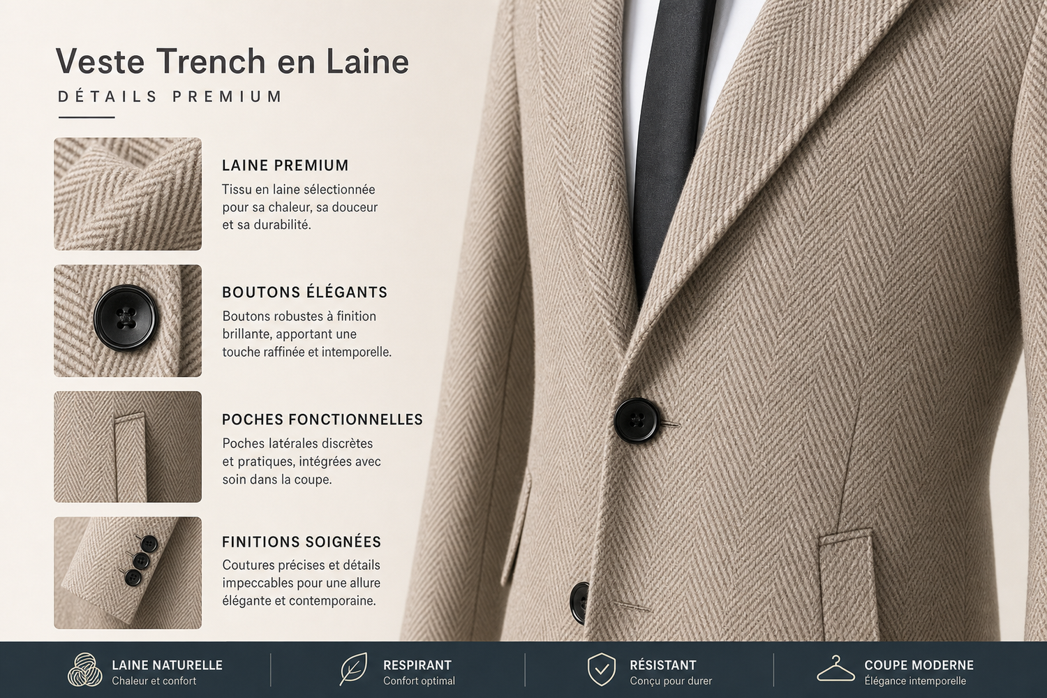 men s herringbone wool blend trench coat everyday product for busy day simple errand everyday routine with practical val 7