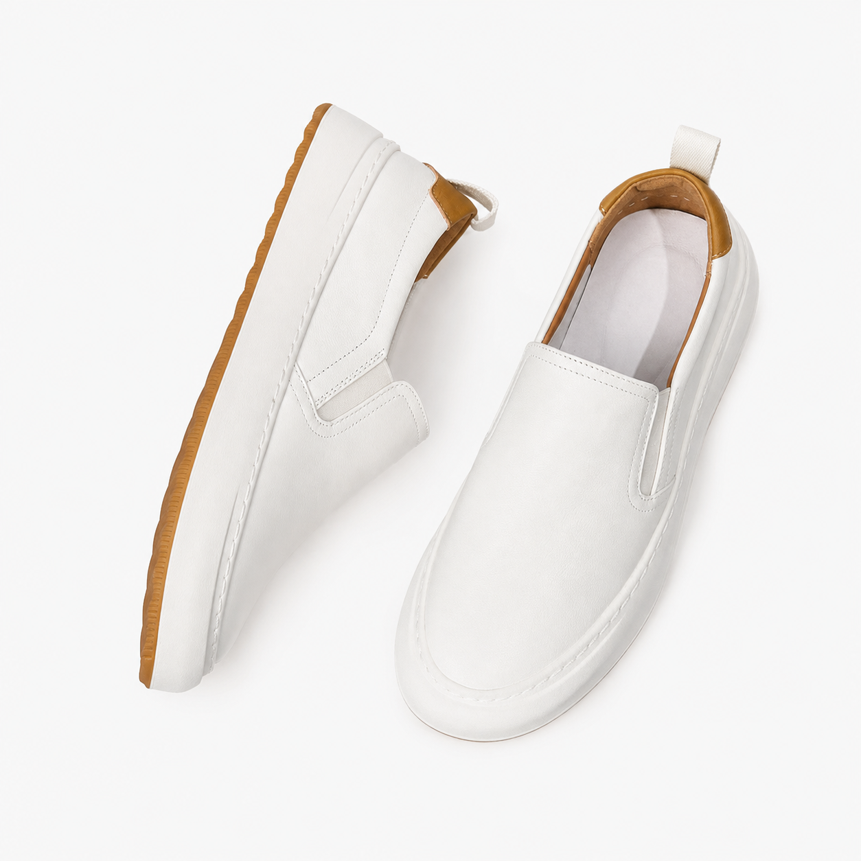 Mens Genuine Leather Slip-on | detail close up