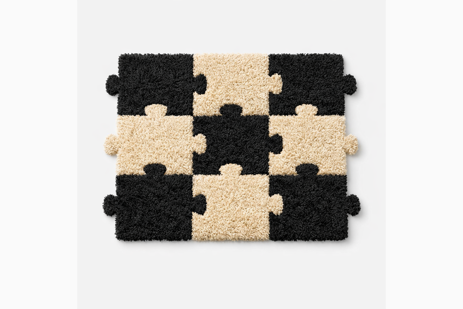 Modular shaggy bedside rug - material benefits metafield image