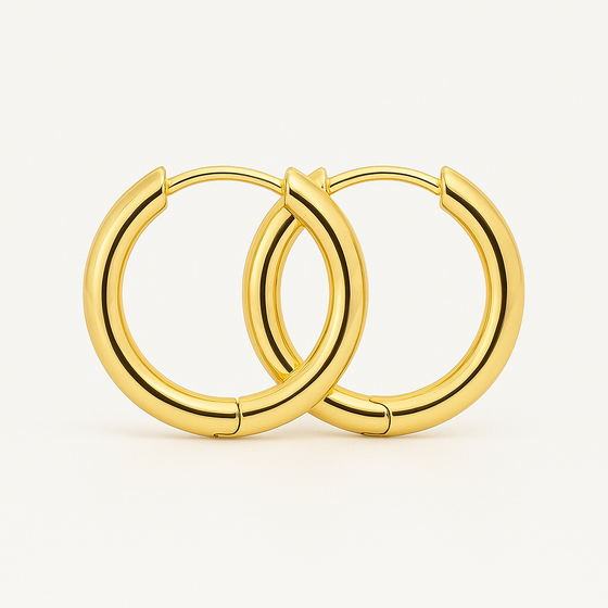 Minimalist Gold Plated Circle Hoop Earrings