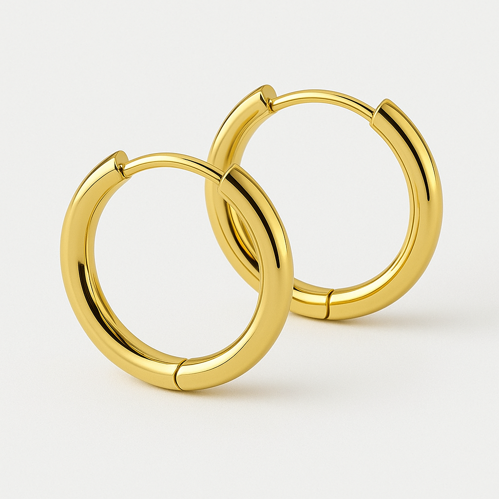 Close up of the smooth round wire and hinged clasp on the hoop