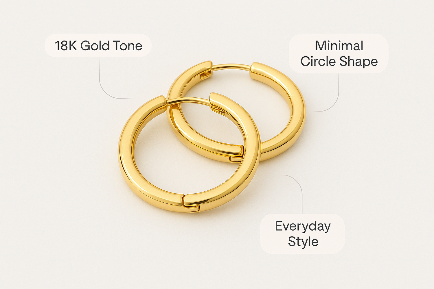 minimalist 18k gold circle earrings everyday product for busy day simple errand everyday routine with practical value cl 5