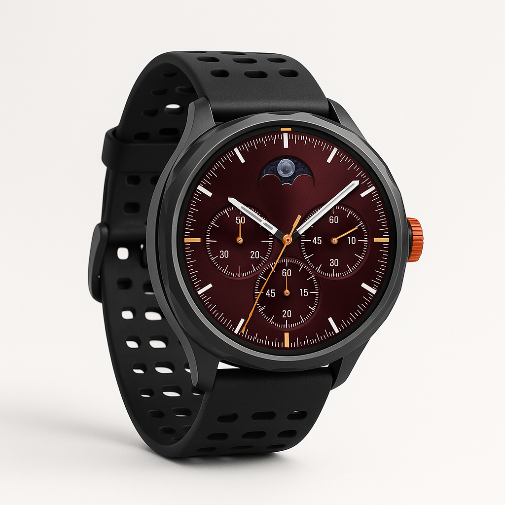 Front view of the Bluetooth smartwatch screen and silicone strap