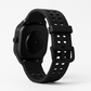 Close up of the smartwatch case and soft silicone strap texture