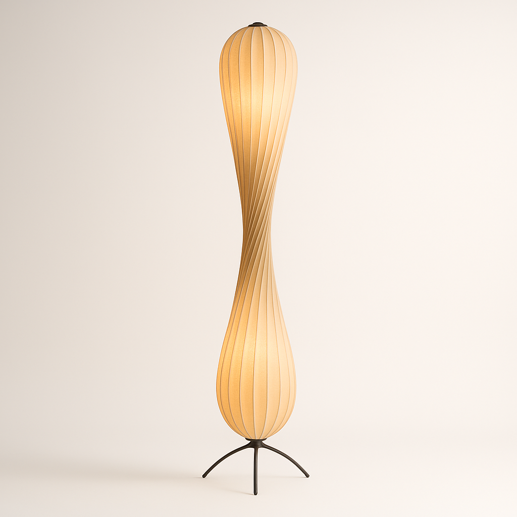Twisted petal spiral lamp styled on a console beside the wall as an accent light