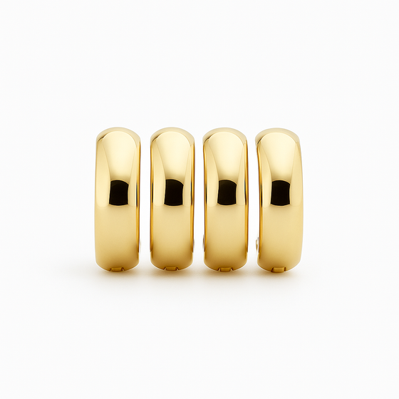 Plain Thick Gold-Tone Hoop Earrings