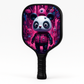 Pickleball paddle angled to show the carbon fiber face and handle length