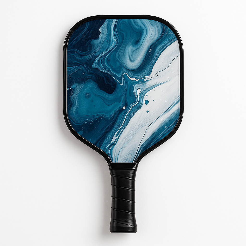 Top down view of the professional pickleball paddle on a clean background