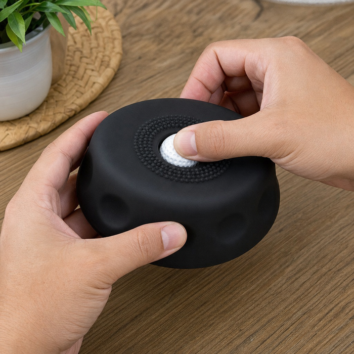 Press the ball to open it
