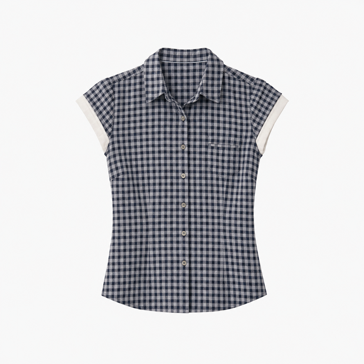 Retro Plaid Cotton Shirt | top down arrangement layout