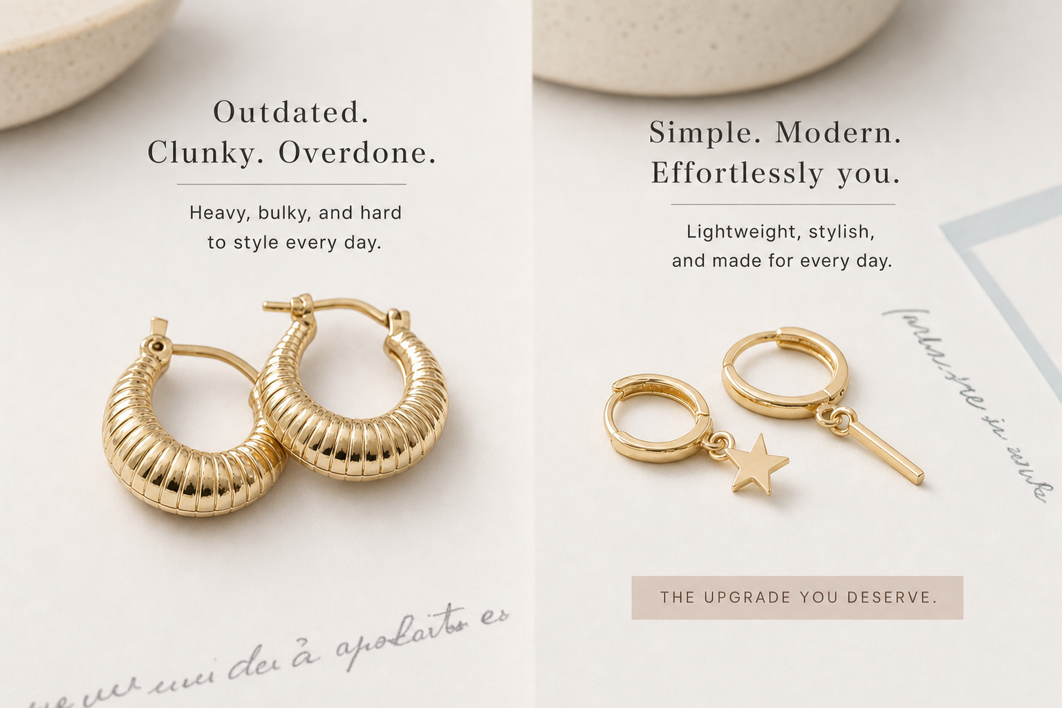 simple and compact plain hoop drop earrings ear clips everyday product for busy day simple errand everyday routine with 8