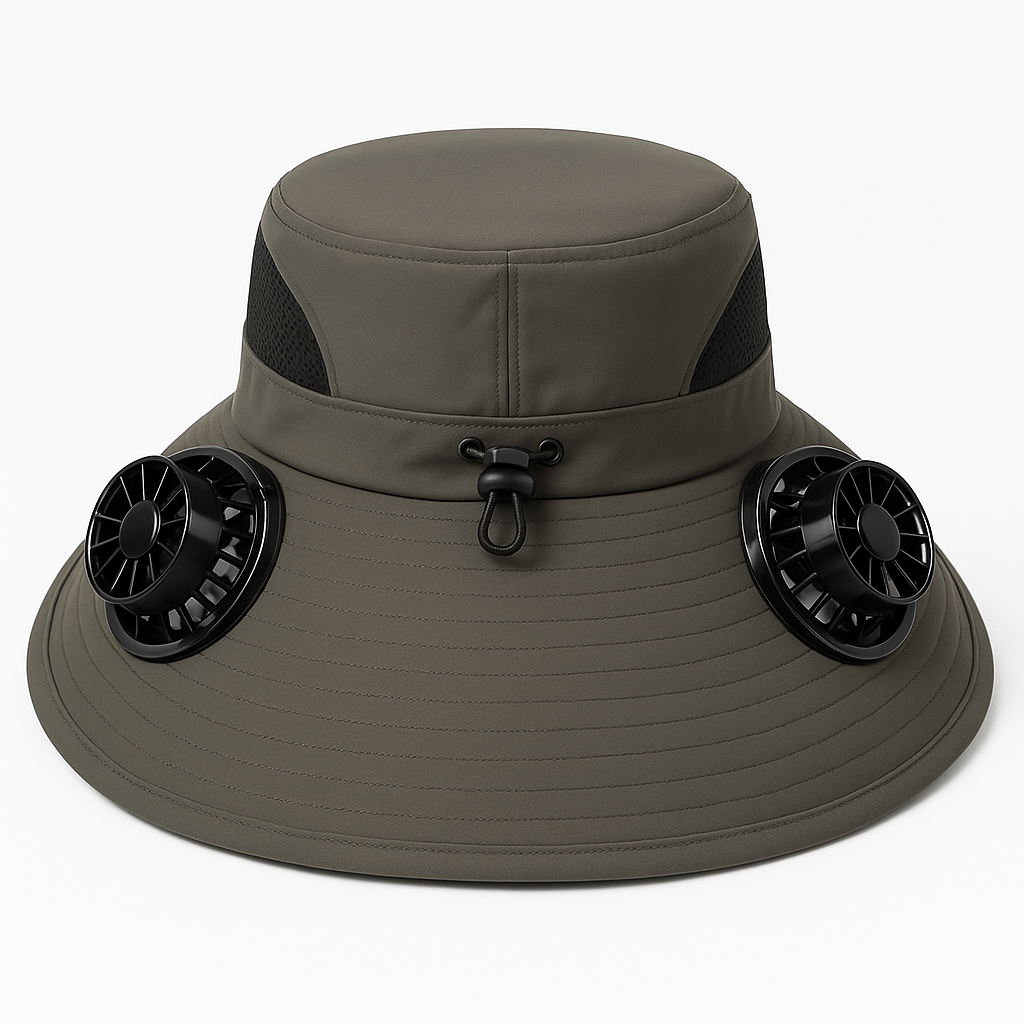 Solar Usb Fan Hat with Dual | side angle