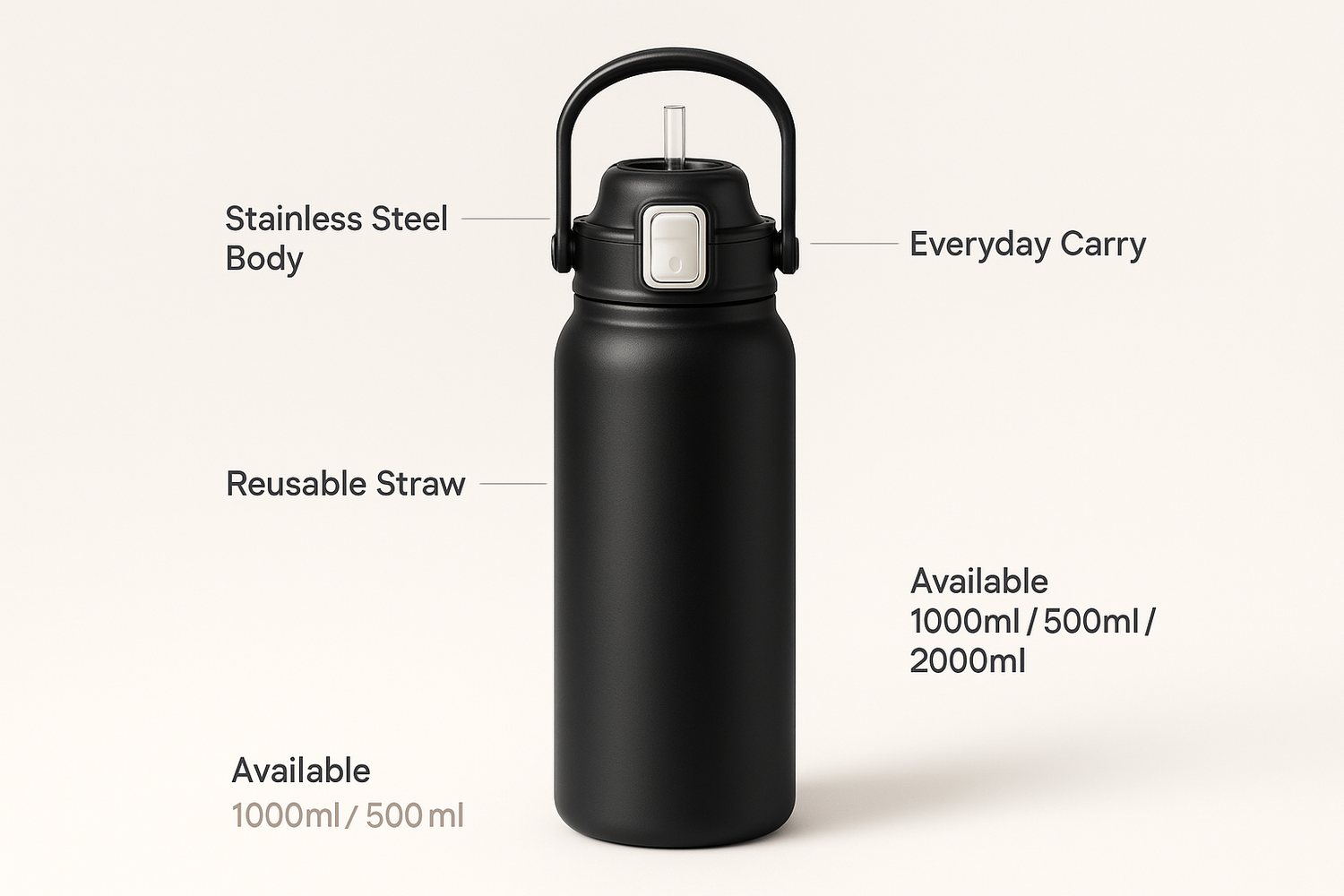 stainless steel double drink thermos cup with straw everyday product for busy day simple errand everyday routine with pr 5