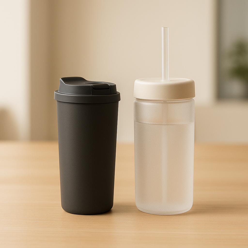 stainless steel double drink thermos cup with straw everyday product for busy day simple errand everyday routine with pr 8