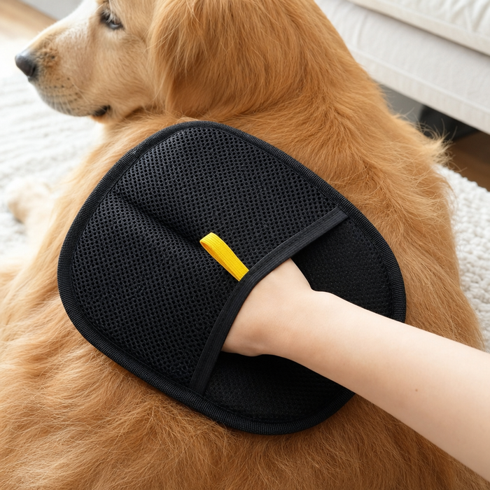 Stroke your pet with the coat