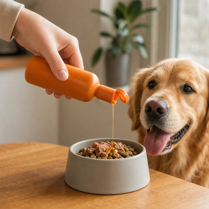 Pour it over the food