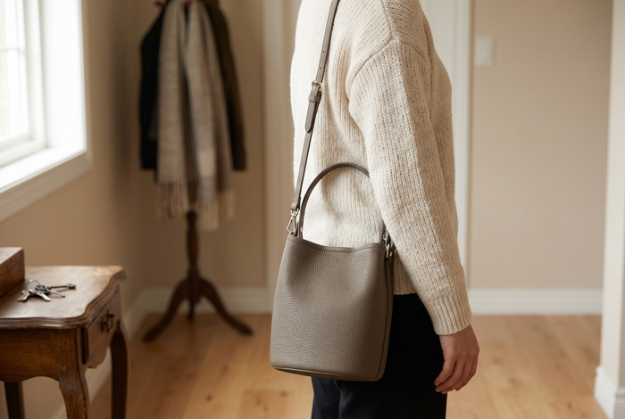Clip on the crossbody strap