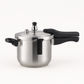 Front view of the 304 stainless steel pressure cooker with pressure valve on the lid