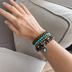 bohemian-coconut-shell-wood-beads-turquoise-bracelet-set customer review photo 1