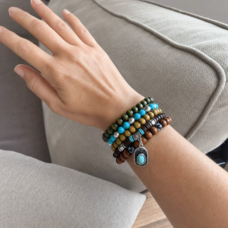 bohemian-coconut-shell-wood-beads-turquoise-bracelet-set customer review photo 1