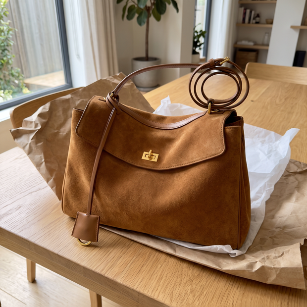 genuine-leather-frosted-suede-tote-bag customer review photo 1