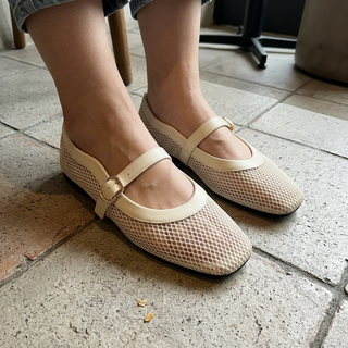 breathable-mesh-ballet-flat-sandals-with-buckle customer review photo 2