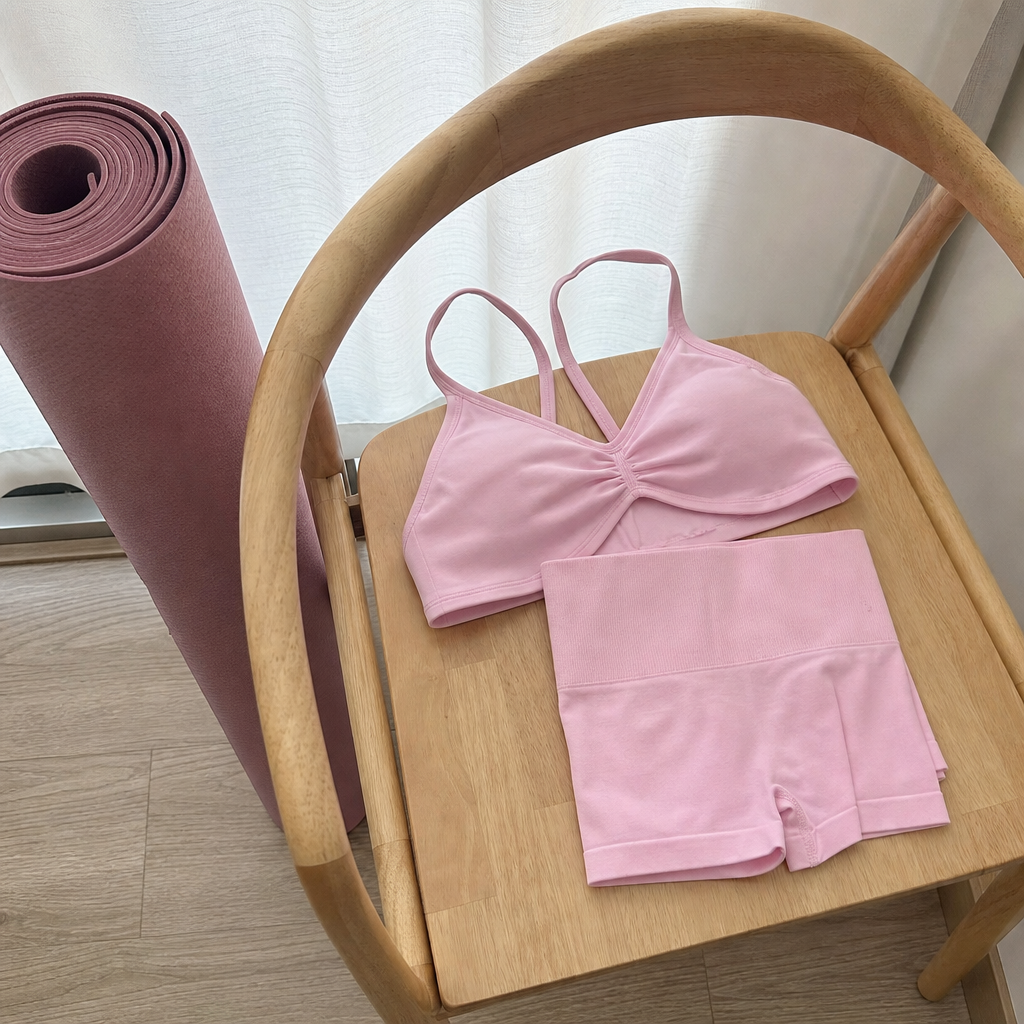 womens-high-waisted-yoga-sports-bra-and-shorts customer review photo 3